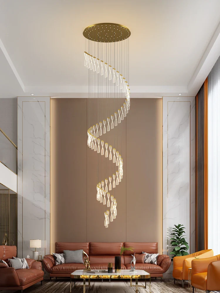 lampe longue moderne design spirale pour intérieur hôtel et hall - Image 4