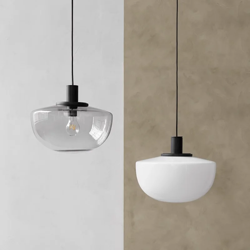 lampe minimaliste suspendue en verre adaptée pour étude et chevet - Image 3