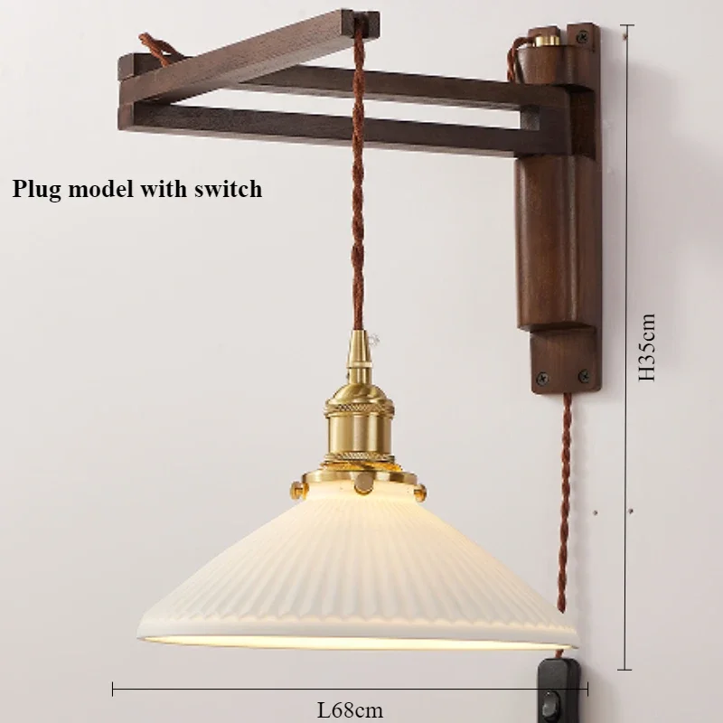 lampe moderne en bois de noyer avec lumière led décorative - Image 11