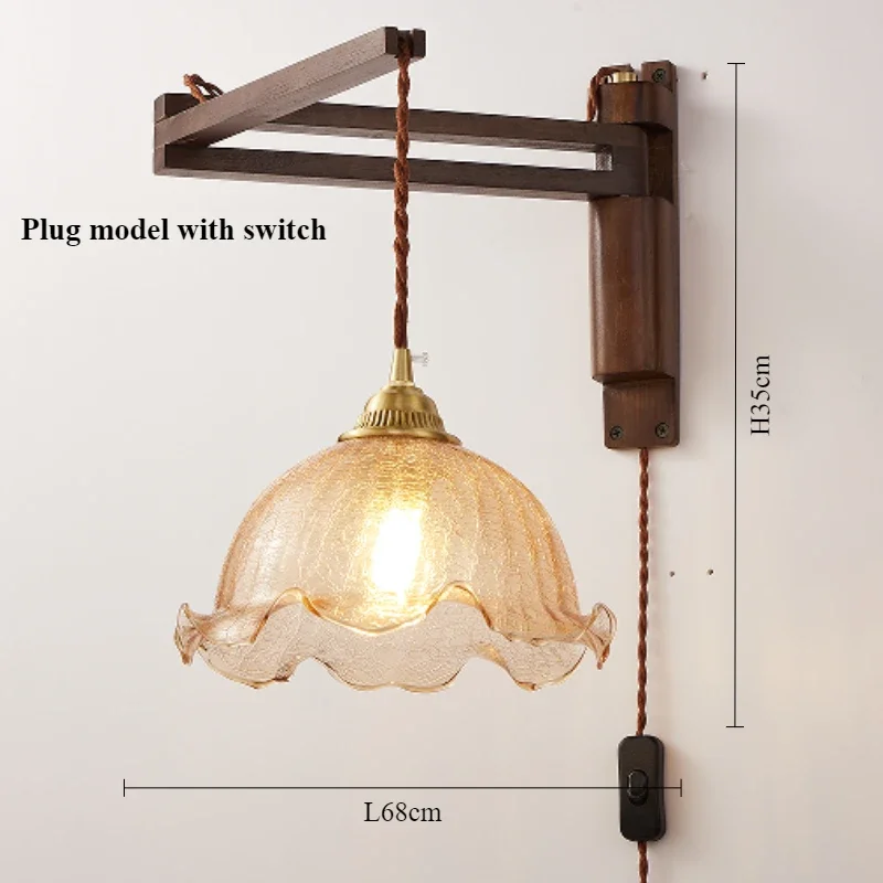 lampe moderne en bois de noyer avec lumière led décorative - Image 13