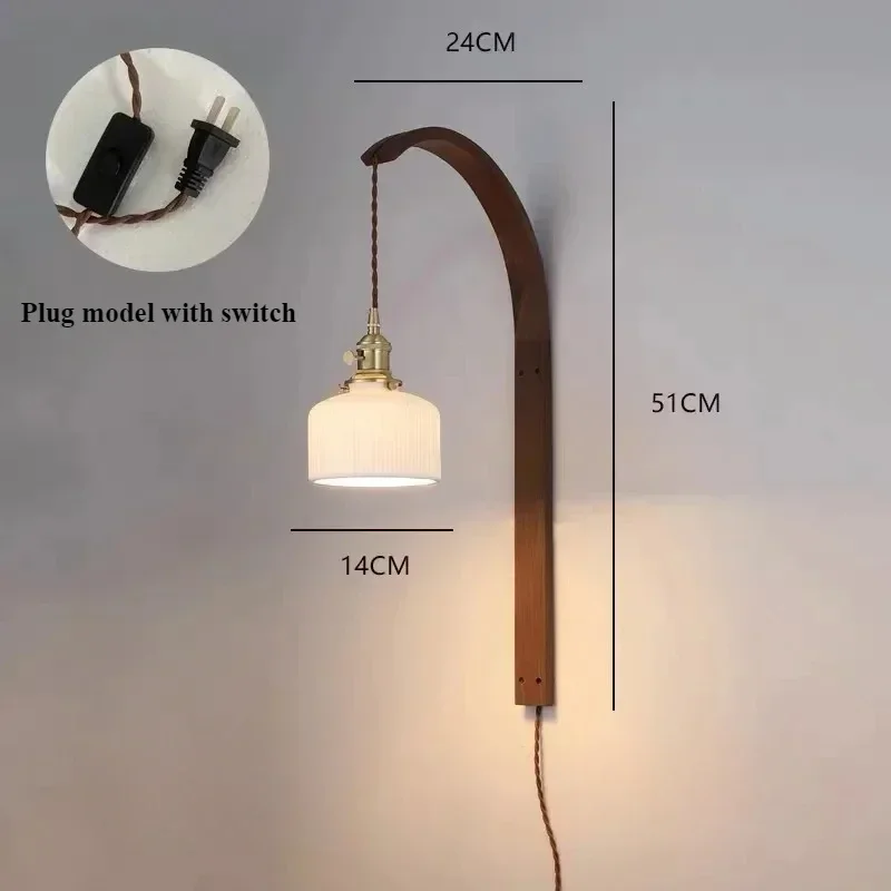 lampe moderne en bois de noyer avec lumière led décorative - Image 15