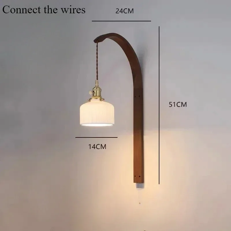 lampe moderne en bois de noyer avec lumière led décorative - Image 16