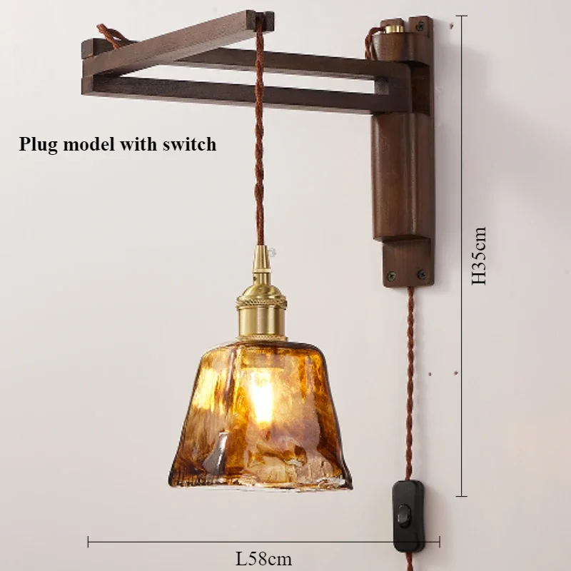lampe moderne en bois de noyer avec lumière led décorative - Image 8