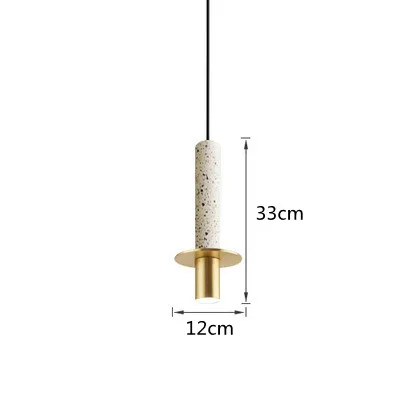 Lampe moderne Terrazzo lustre en marbre projecteur cylindrique suspension Restaurant réception marbre Led lustre trou pierre - Image 11