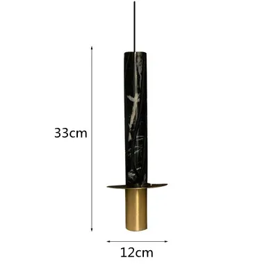 Lampe moderne Terrazzo lustre en marbre projecteur cylindrique suspension Restaurant réception marbre Led lustre trou pierre - Image 12