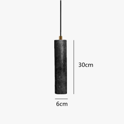 Lampe moderne Terrazzo lustre en marbre projecteur cylindrique suspension Restaurant réception marbre Led lustre trou pierre - Image 6