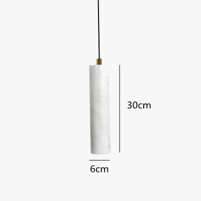 Lampe moderne Terrazzo lustre en marbre projecteur cylindrique suspension Restaurant réception marbre Led lustre trou pierre - Image 7