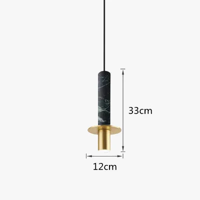 Lampe moderne Terrazzo lustre en marbre projecteur cylindrique suspension Restaurant réception marbre Led lustre trou pierre - Image 8