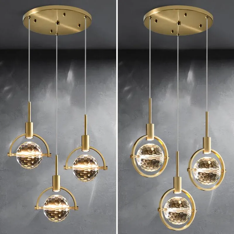 lampe nordique créative en cristal pour restaurant et bar - Image 3