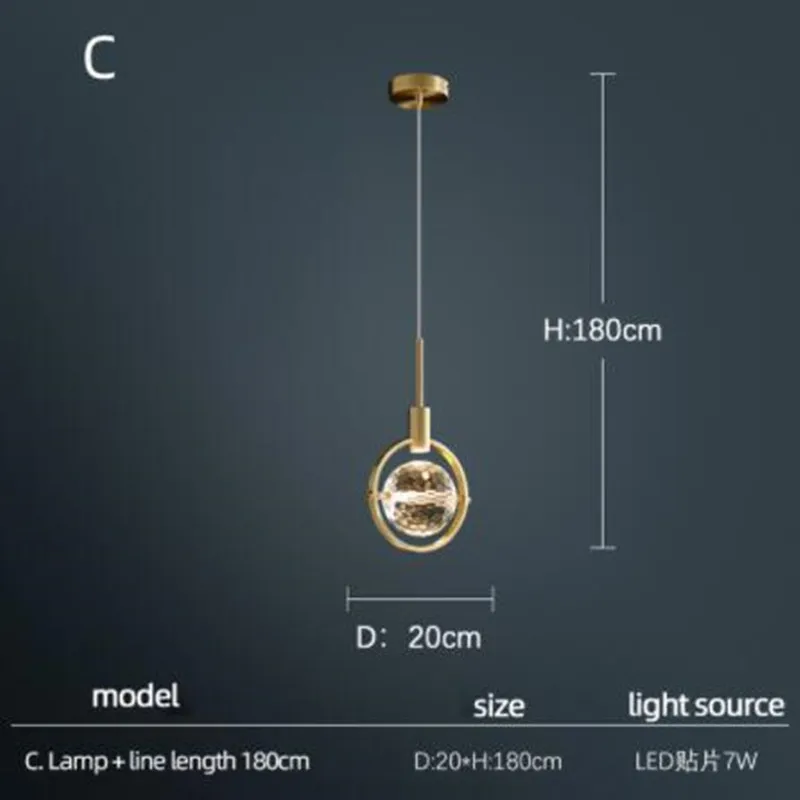 lampe nordique créative en cristal pour restaurant et bar - Image 8