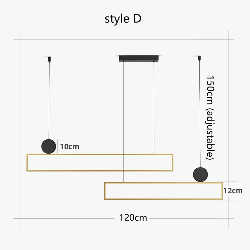 lampe pendante moderne rectangle led lustre suspendu intérieur - Image 10