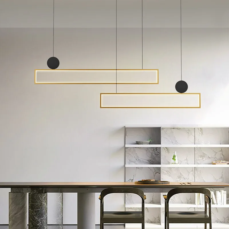 lampe pendante moderne rectangle led lustre suspendu intérieur - Image 5