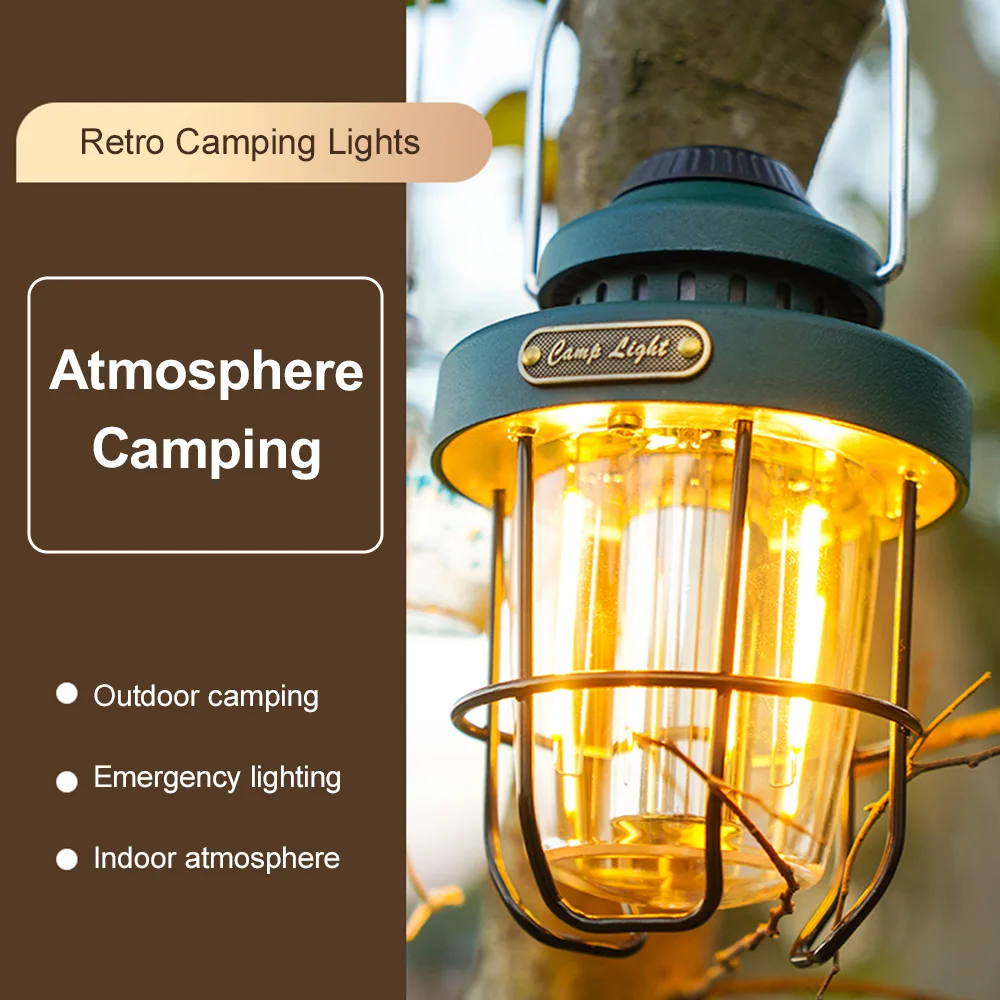 lampe rétro portable rechargeable pour camping et éclairage extérieur - Image 7