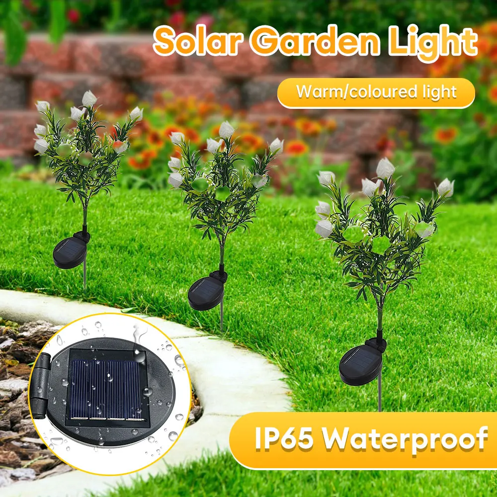 lampe solaire décorative pour jardin en forme de fleur lumineuse - Image 4