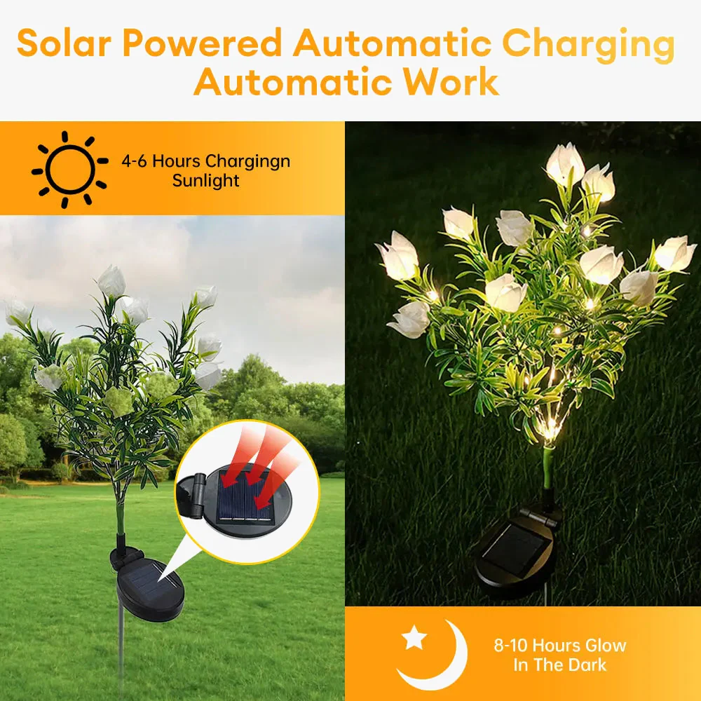 lampe solaire décorative pour jardin en forme de fleur lumineuse - Image 5