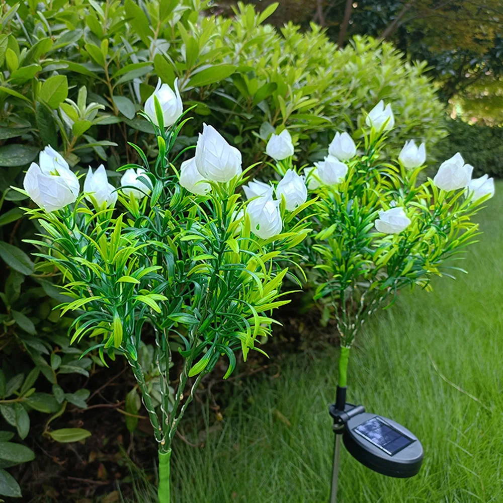 lampe solaire décorative pour jardin en forme de fleur lumineuse - Image 6