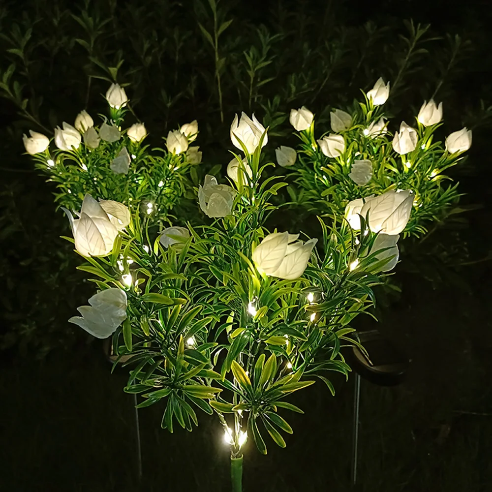lampe solaire décorative pour jardin en forme de fleur lumineuse - Image 7