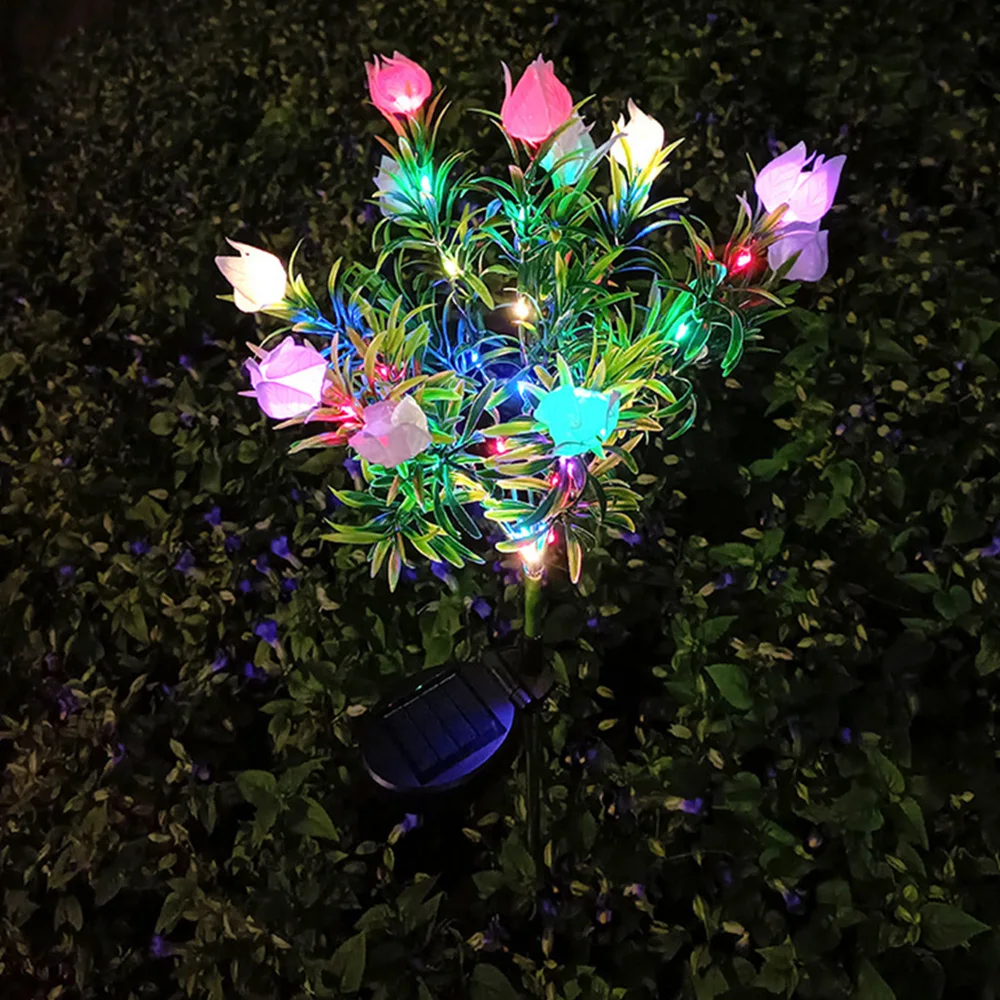 lampe solaire décorative pour jardin en forme de fleur lumineuse - Image 8