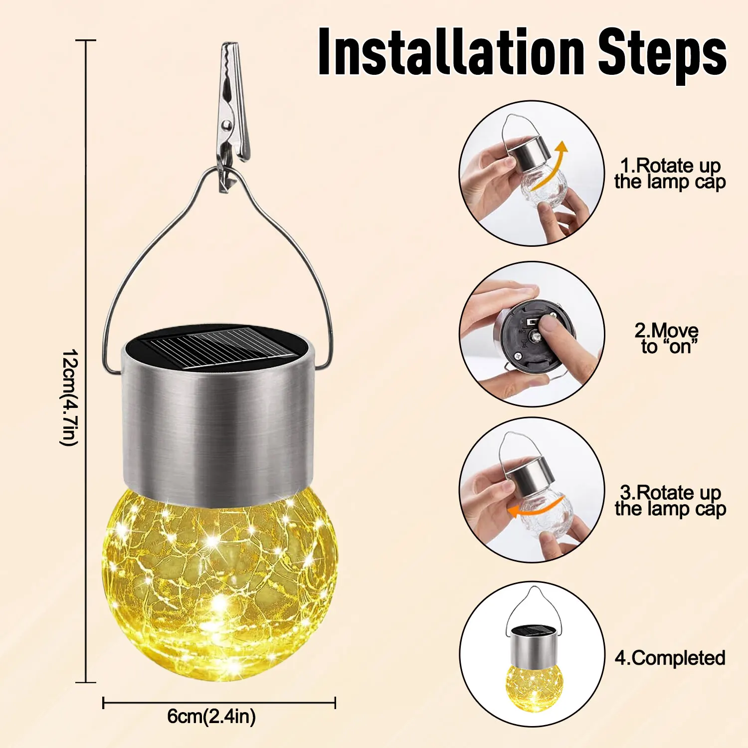 lampe solaire extérieure en rotin pour jardin décoratif - Image 3