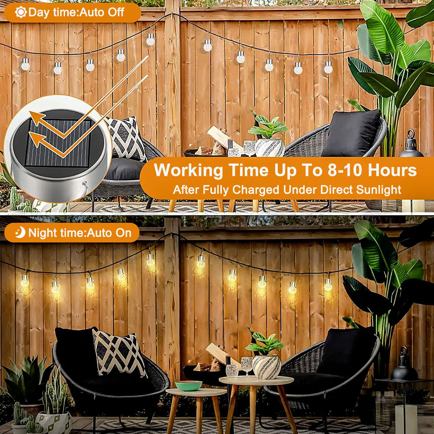 lampe solaire extérieure en rotin pour jardin décoratif - Image 4