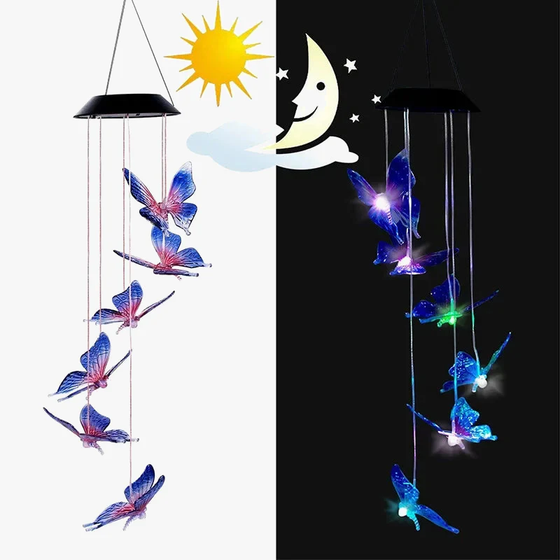 lampe solaire led colorée avec boule cristal papillon pour jardin - Image 4