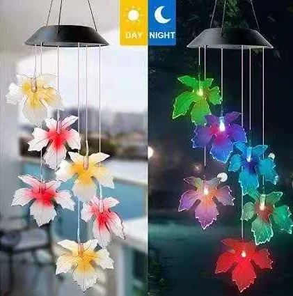 lampe solaire led colorée avec boule cristal papillon pour jardin - Image 8