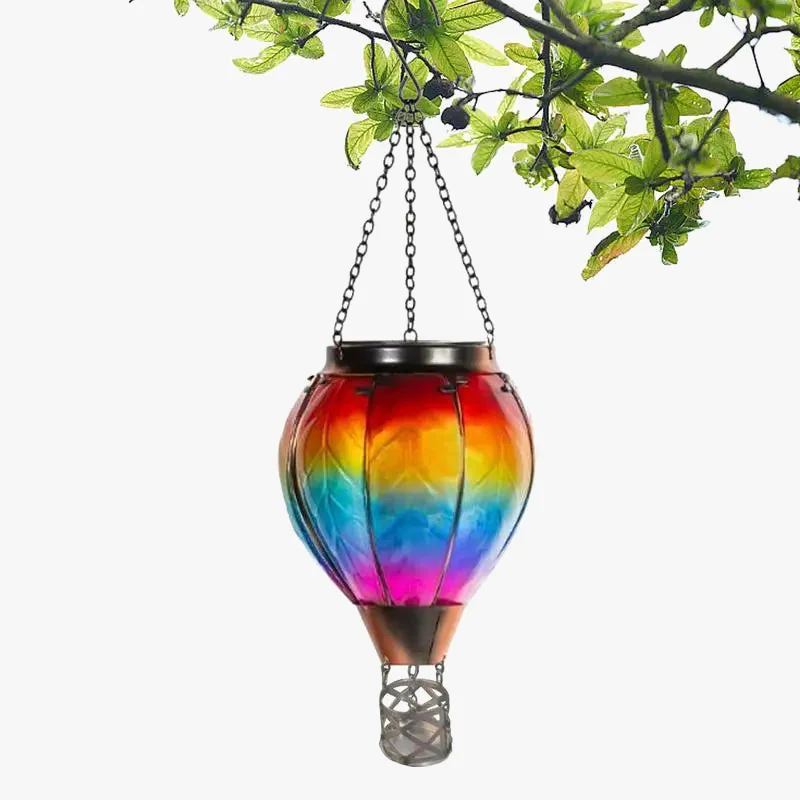 lampe solaire montgolfière led extérieure avec flamme vacillante - Image 3