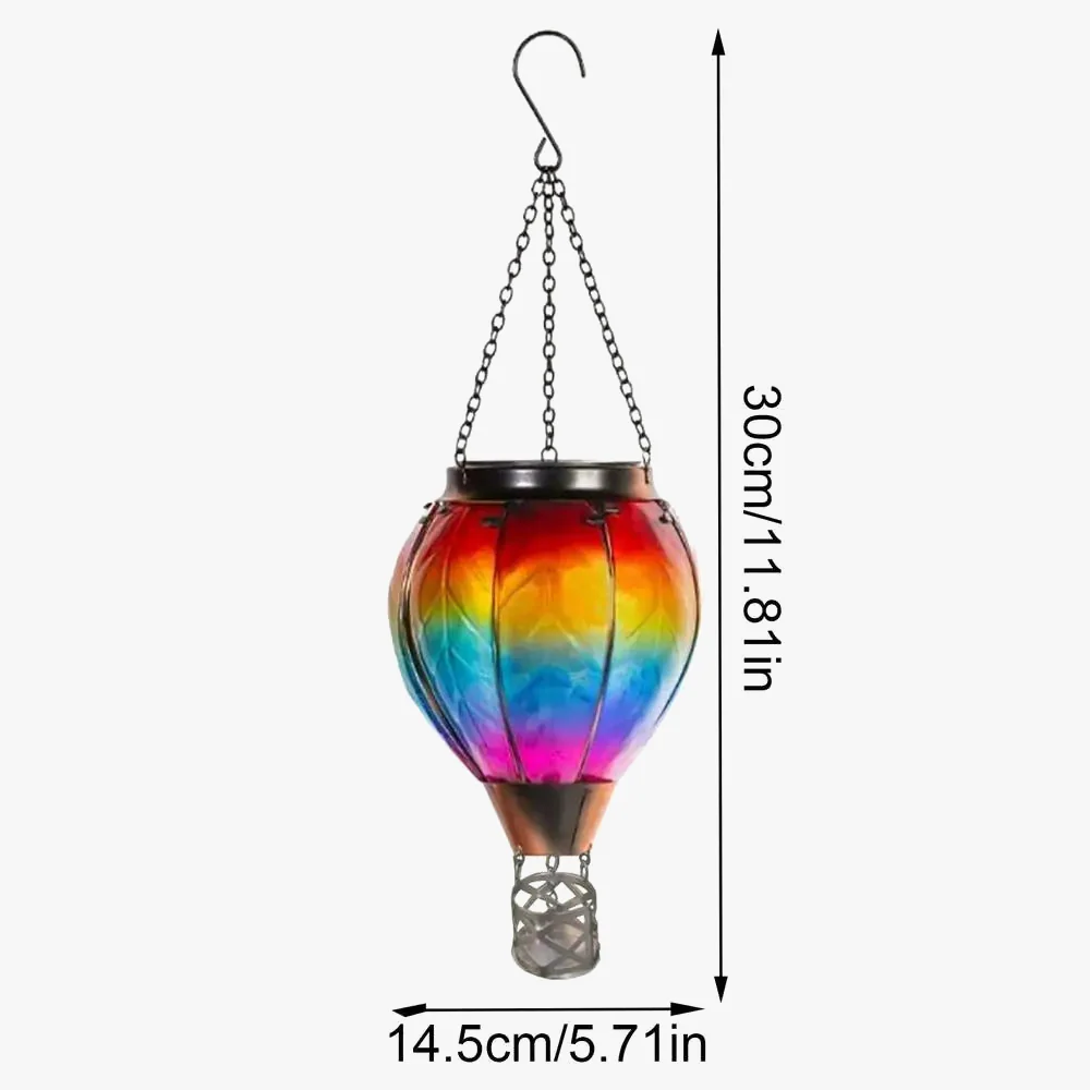 lampe solaire montgolfière led extérieure avec flamme vacillante - Image 4