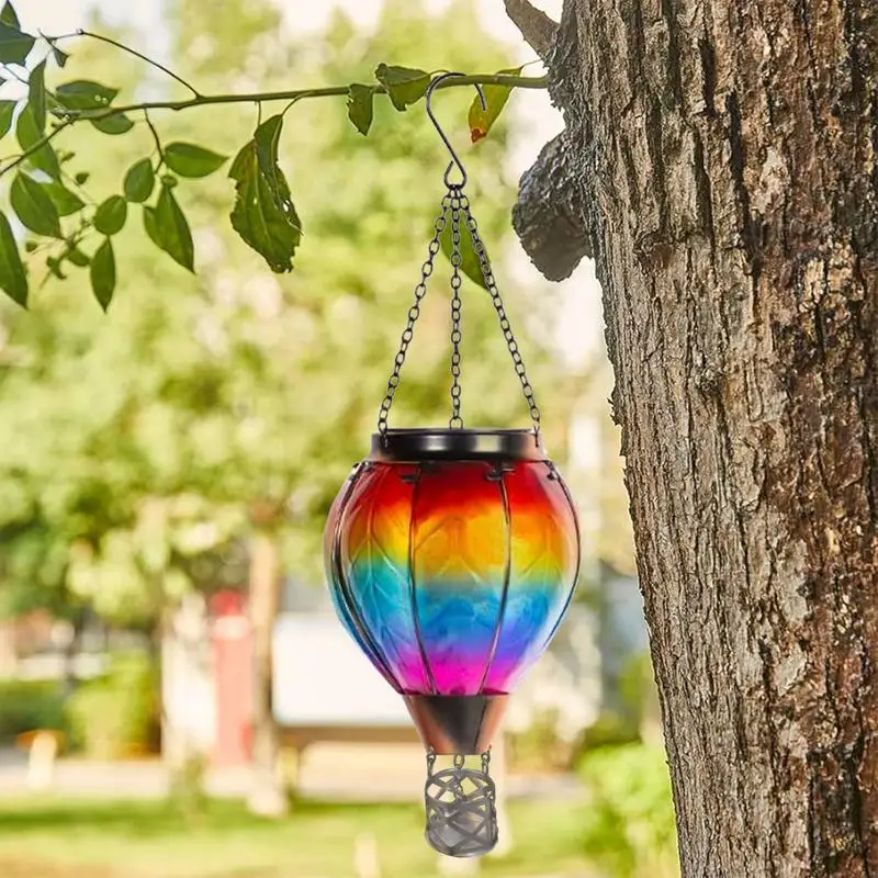 lampe solaire montgolfière led extérieure avec flamme vacillante - Image 5