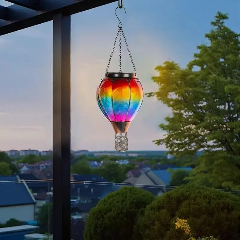lampe solaire montgolfière led extérieure avec flamme vacillante - Image 6