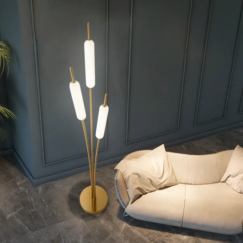 Lampe sur pied nordique à 3 têtes en forme d'oreille de blé - Image 6