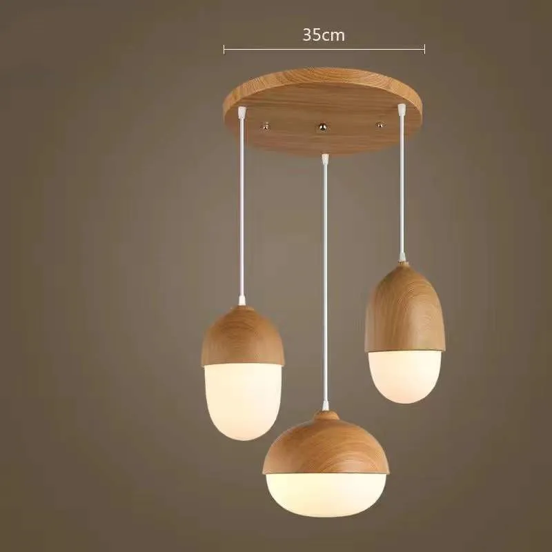 Suspension de lustre en grain de bois de style moderne nordique pour salon salle de réunion chambre luminaires intérieurs lampes suspendues - Image 12