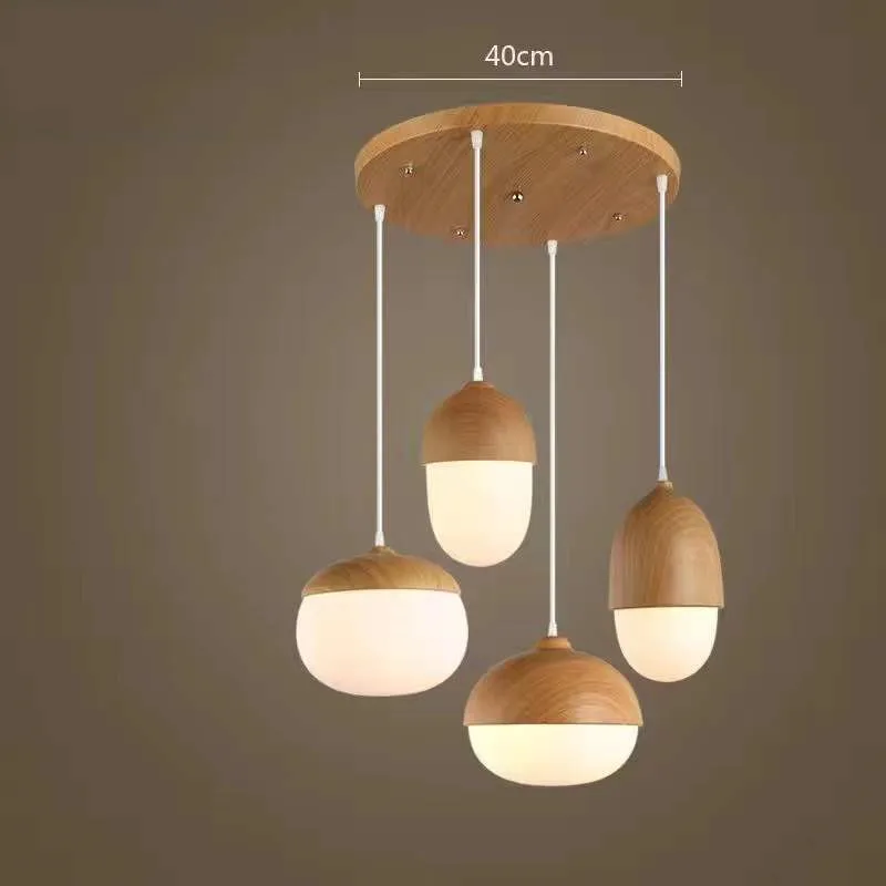 Suspension de lustre en grain de bois de style moderne nordique pour salon salle de réunion chambre luminaires intérieurs lampes suspendues - Image 13