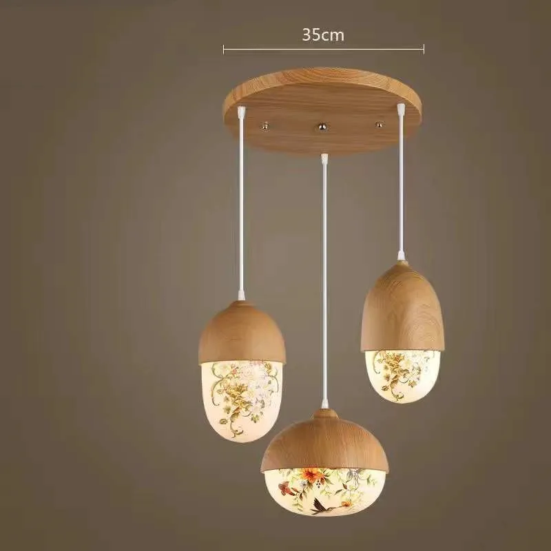 Suspension de lustre en grain de bois de style moderne nordique pour salon salle de réunion chambre luminaires intérieurs lampes suspendues - Image 15