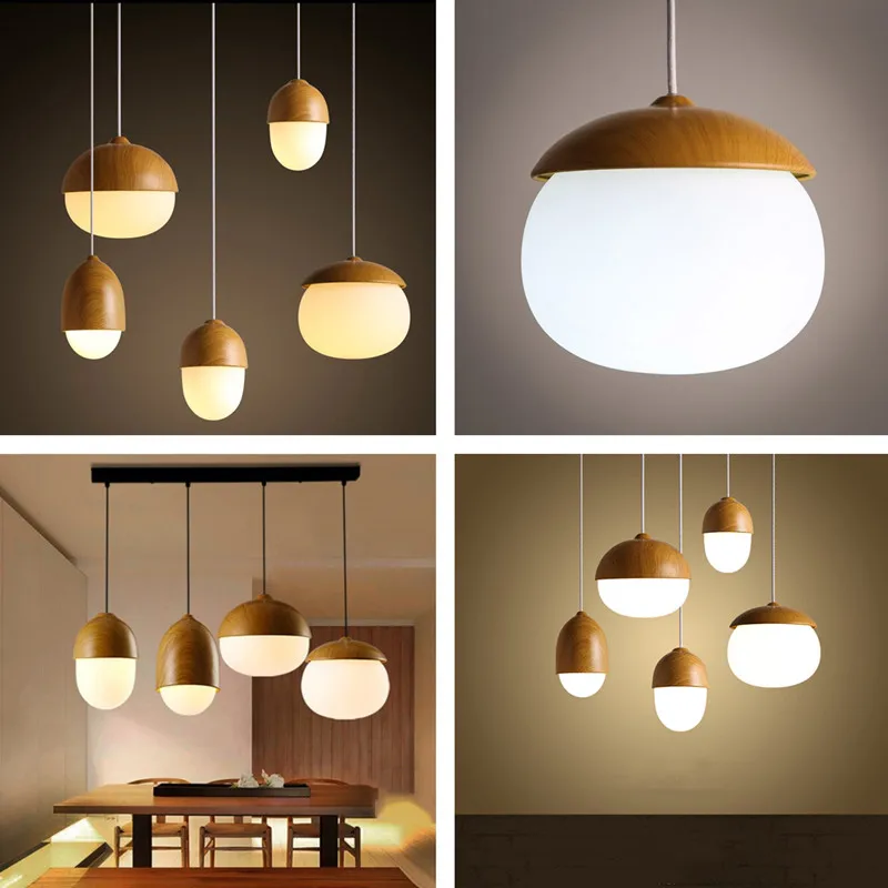 Suspension de lustre en grain de bois de style moderne nordique pour salon salle de réunion chambre luminaires intérieurs lampes suspendues - Image 3