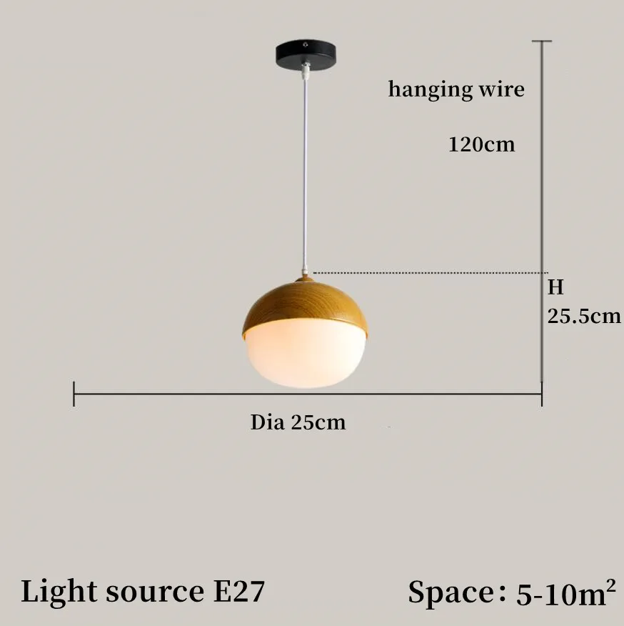 Suspension de lustre en grain de bois de style moderne nordique pour salon salle de réunion chambre luminaires intérieurs lampes suspendues - Image 7