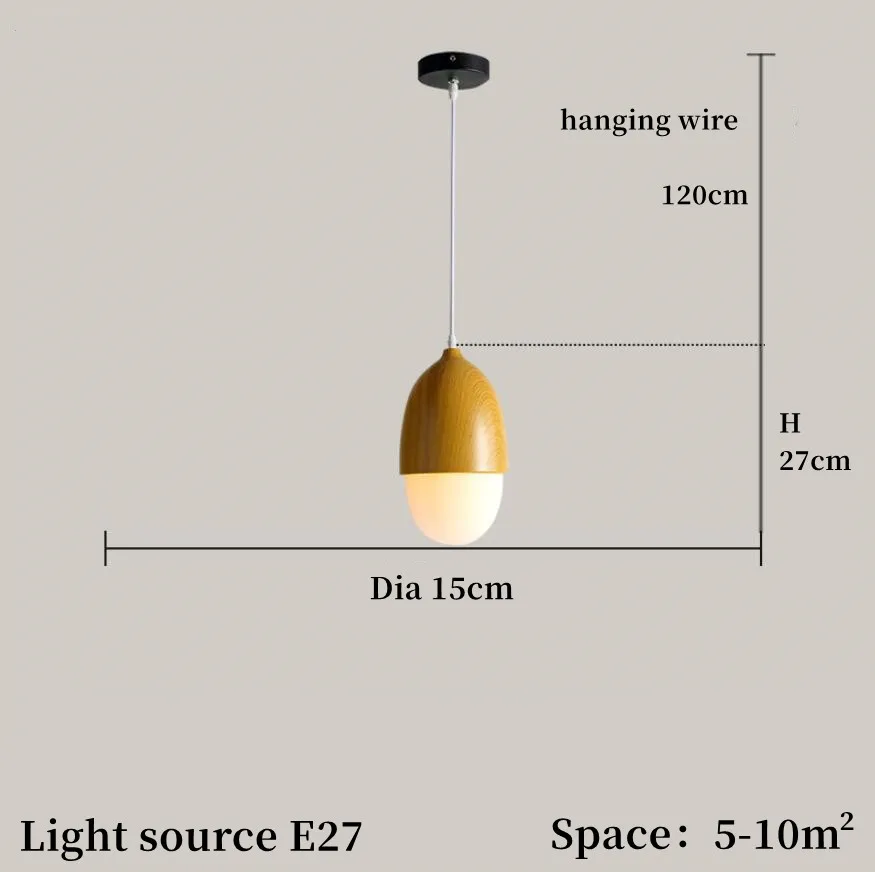 Suspension de lustre en grain de bois de style moderne nordique pour salon salle de réunion chambre luminaires intérieurs lampes suspendues - Image 9