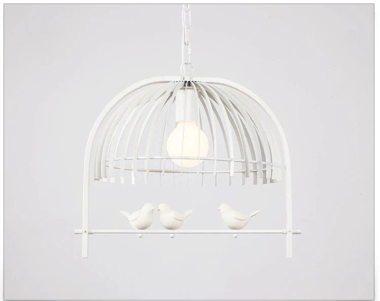 Suspension nordique moderne en fer avec cage à oiseaux - Image 6