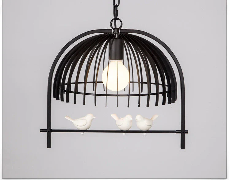Suspension nordique moderne en fer avec cage à oiseaux - Image 7
