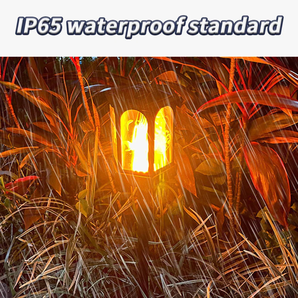 lampe torche solaire extérieure 96 led flamme vacillante étanche jardin - Image 3