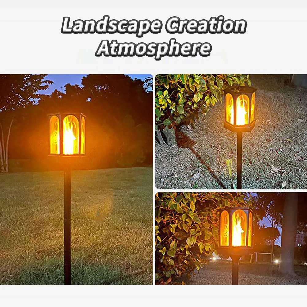 lampe torche solaire extérieure 96 led flamme vacillante étanche jardin - Image 4