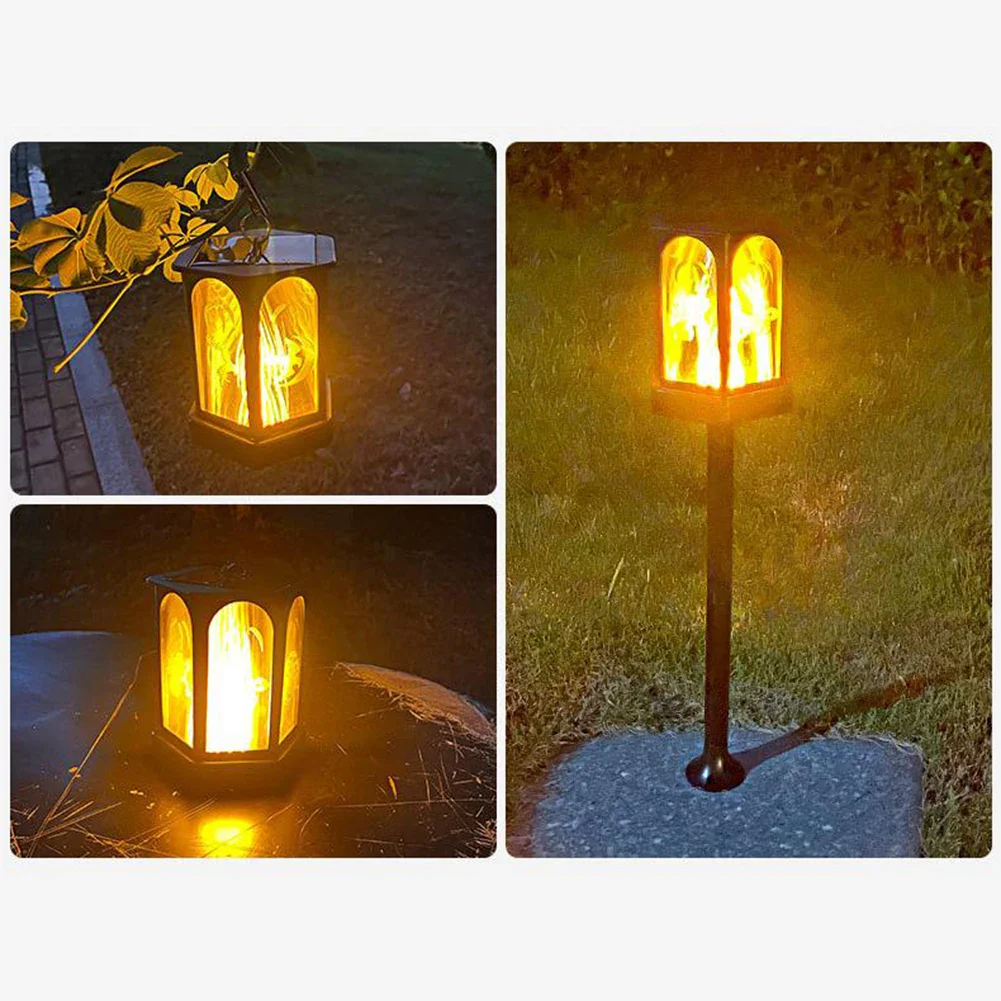 lampe torche solaire extérieure 96 led flamme vacillante étanche jardin - Image 6
