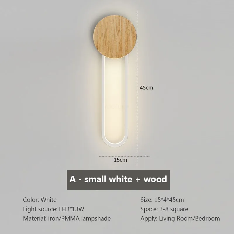 Applique murale LED en bois nordique moderne fer 60CM longue bande gris blanc salon décor appliques chambre étude luminaires pour la maison Lustre - Image 9