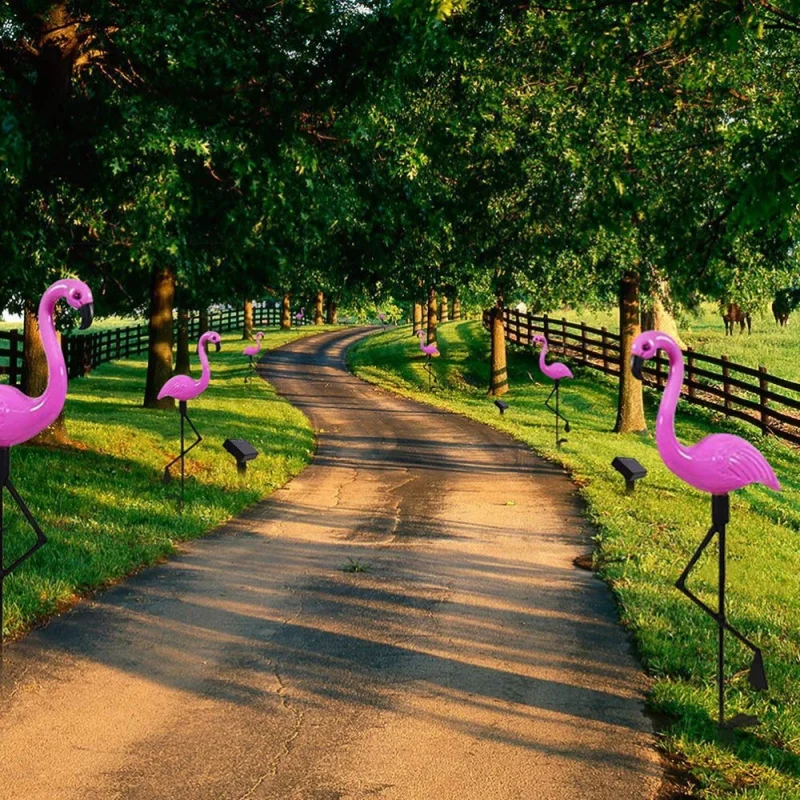 lampes solaires décoratives flamant rose pour extérieur et jardin - Image 3