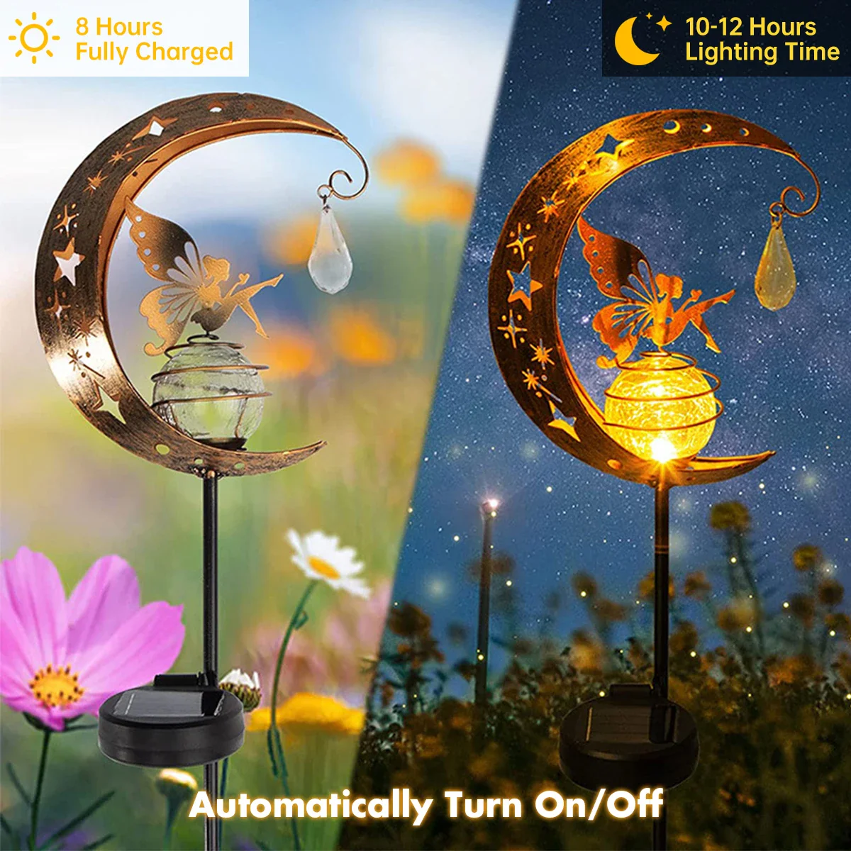 lampes solaires en verre pour jardin féérique décor extérieur - Image 3