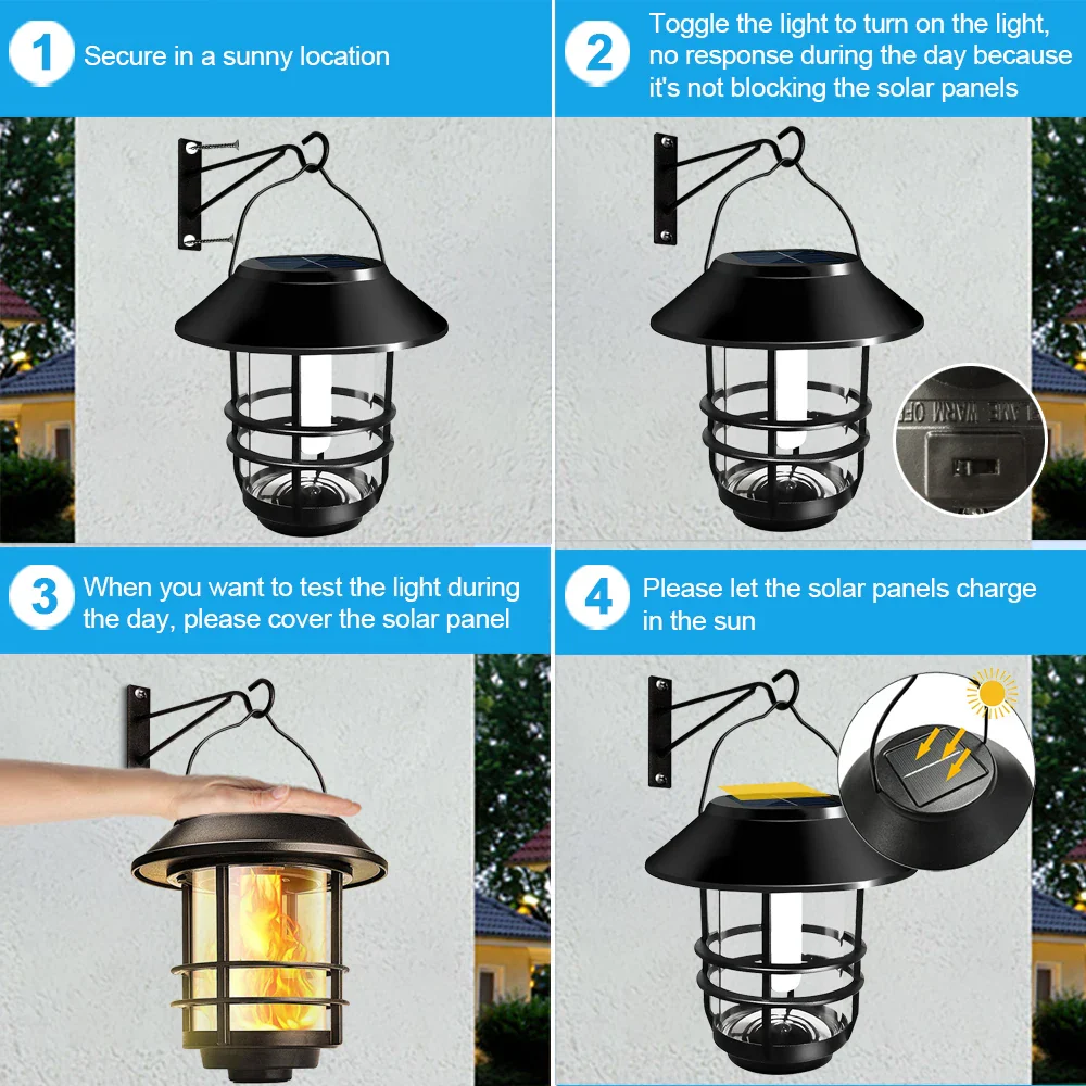 lampes solaires extérieures pour éclairage de jardin décoratif - Image 3