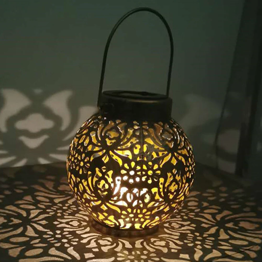 lampes solaires rondes en métal pour jardin décoratif - Image 4