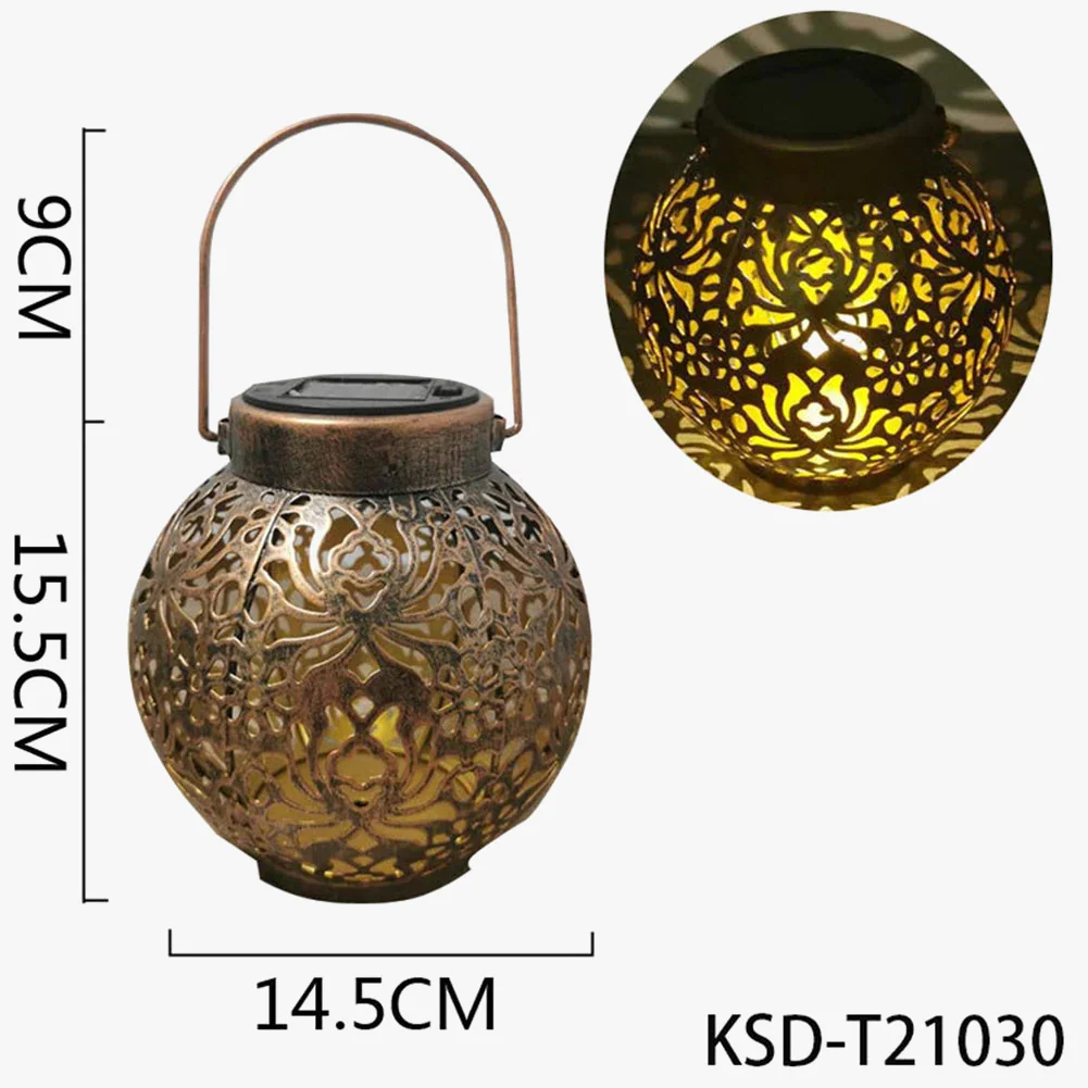 lampes solaires rondes en métal pour jardin décoratif - Image 5