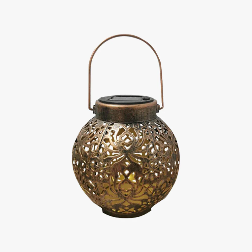 lampes solaires rondes en métal pour jardin décoratif - Image 6