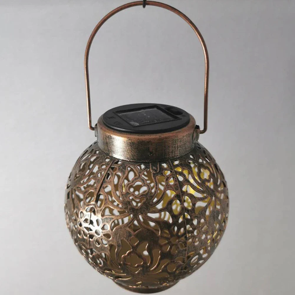 lampes solaires rondes en métal pour jardin décoratif - Image 7
